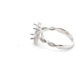 Lady's White 18 Karat Antique Style Halo Semi-Mount Ring