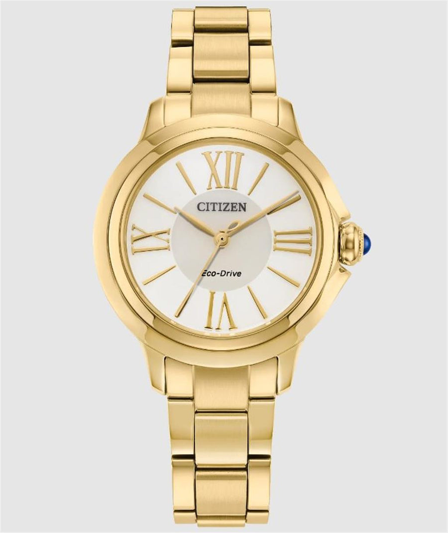 Citizen "L Ceci" Ladies Gold-Toned Stainless Steel Watch with White Dial