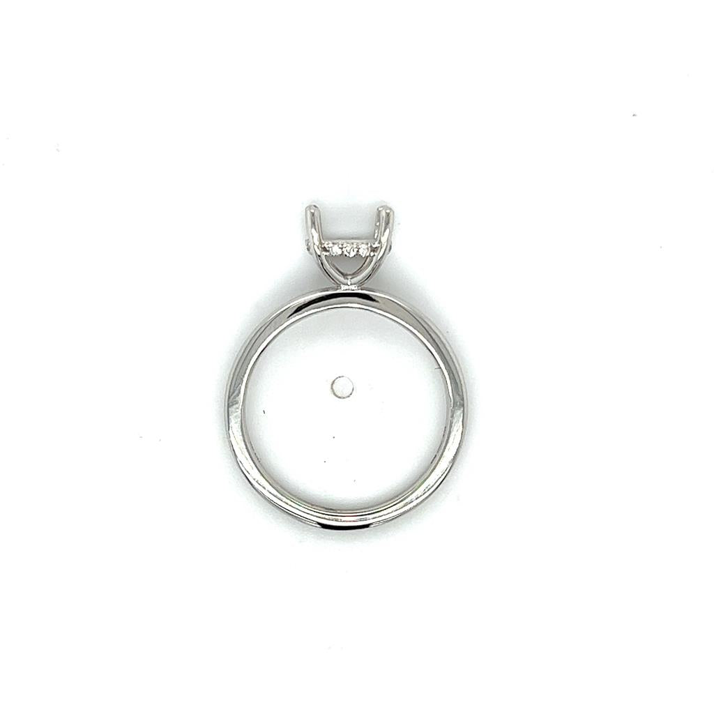 Lady's White 18 Karat Hidden Halo Ring