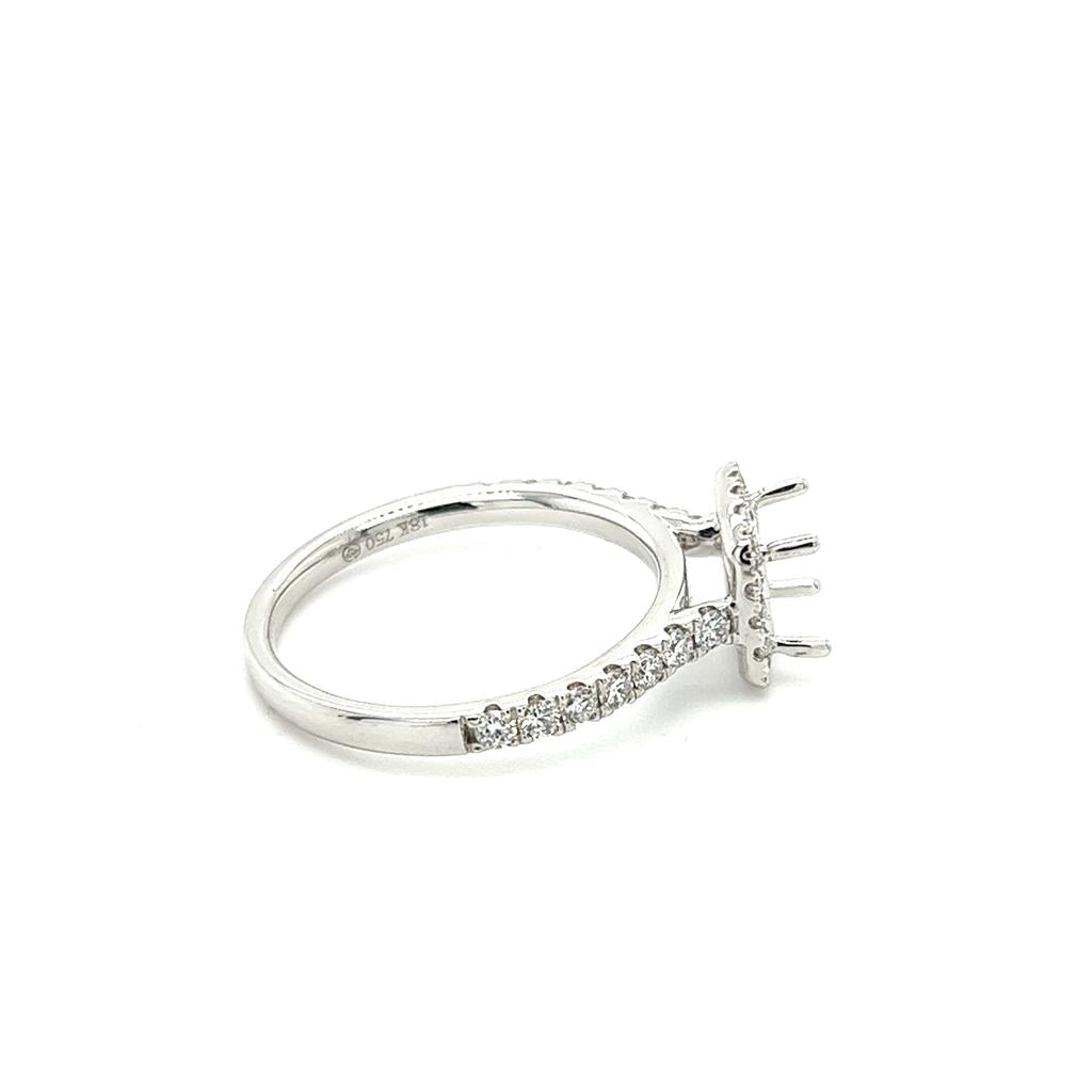 Lady's White 18 Karat Halo Ring