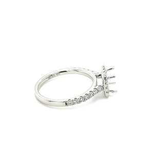 Lady's White 18 Karat Halo Ring