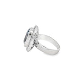 Aquamarine and Diamond Ring