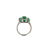 Emerald & Diamond Antique Style Halo Ring