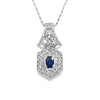 Estate Cut Vintage Sapphire and Diamond Necklace