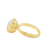 Yellow 14 Karat Freeform Pearl Ring Estate Jewelry Size 7.75 one = 11.