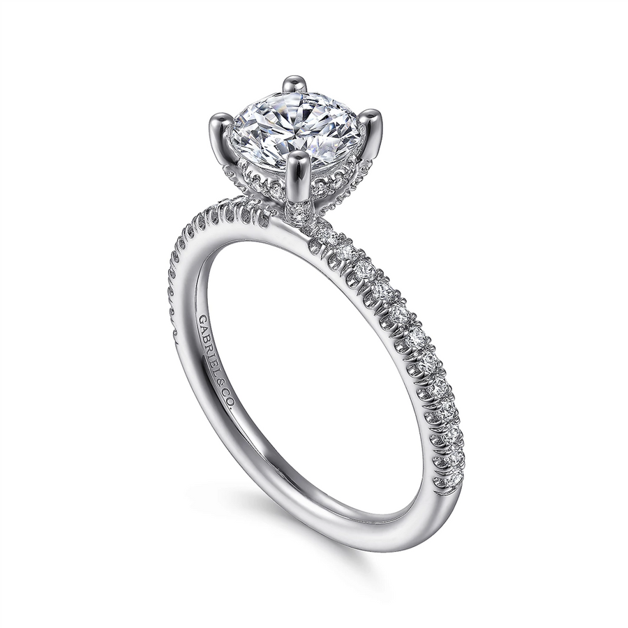 Gabriel & Co. Serenity - 14K White Gold Round Diamond Engagement Ring Mounting