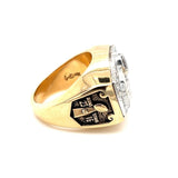 Estate Lady St. Louis Rams Superbowl XXXIV 14KT Yellow Gold Ring with .38ctw accent diamonds, 23.29grams.