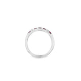 Lady's White 18 Karat 5 Stone Band Fashion Ring Size 6.75 5 = 0.93tw P