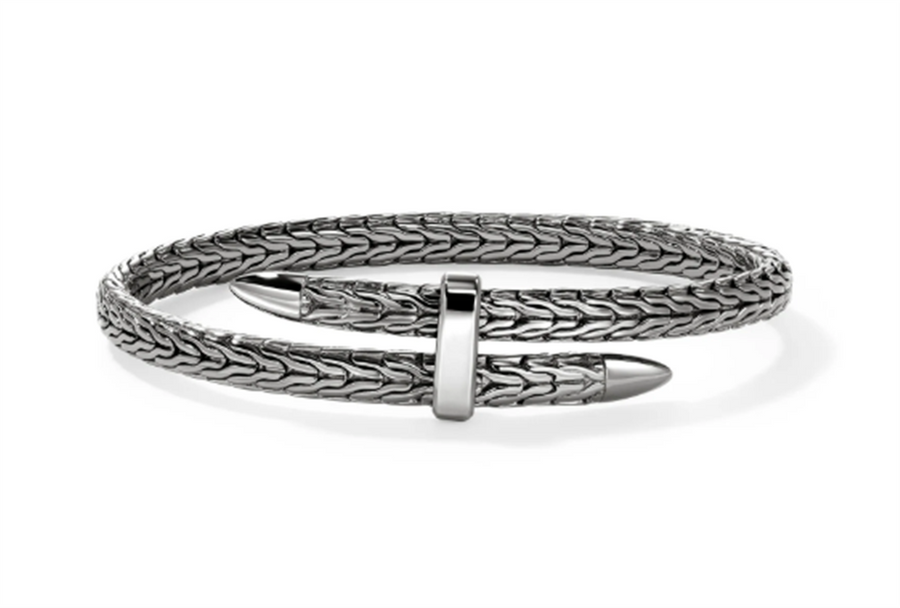 John Hardy Black Rhodium Spear Flexible Cuff Bracelet