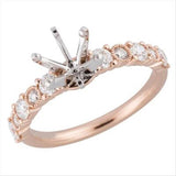 Nelson Two-Tone Milgrain Straight Diamond Ring Mounting