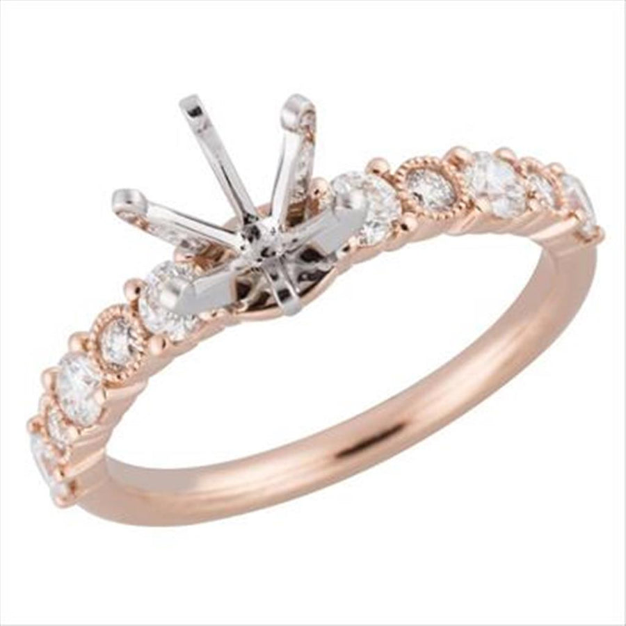 Nelson Two-Tone Milgrain Straight Diamond Ring Mounting