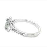 Lady's White 14 Karat Milgrain Halo Fashion Ring With One 0.97Ct Oval