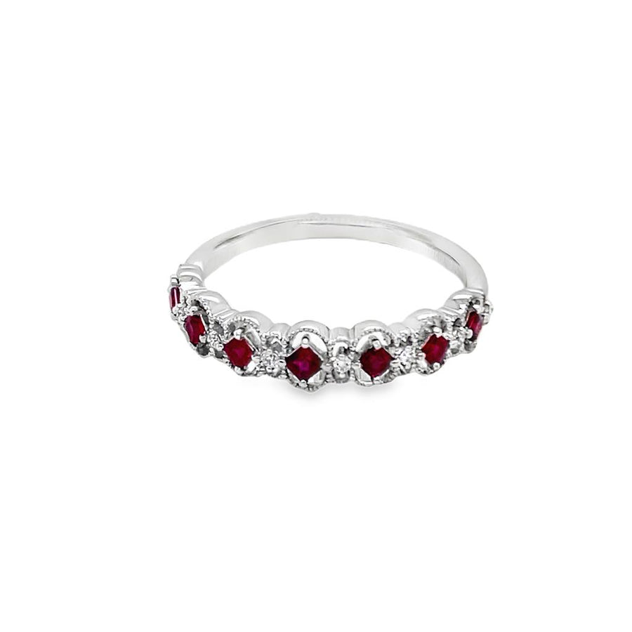 Rubies 18 Karat White Fashion Ring