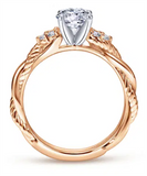 Gabriel & Co Two-Tone Twisted Rope Diamond Cluster Engagement Ring Mounting