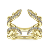 Gabriel & Co. 14K Yellow Gold  French Pave Set Diamond Ring Enhancer - 0.34 ct