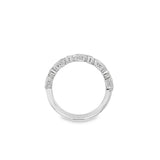 Lady's Platinum Milgrain/Engraved Alternating Bezel Diamond Wedding/Anniversary Band