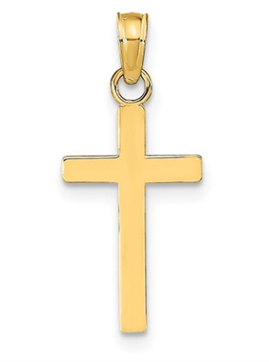 Yellow 14 Karat Cross Charms Gram Weight: 0.55