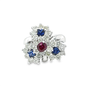 Estate Ruby and Sapphire Ring