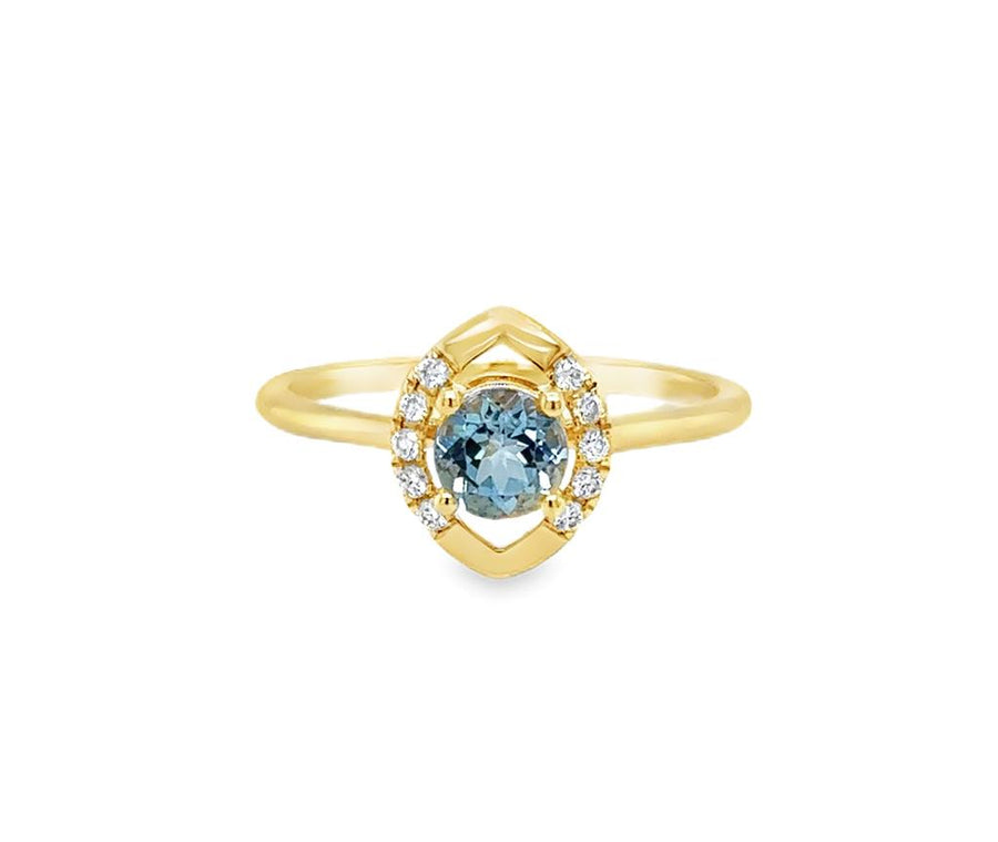 Aqua 14 Karat Yellow Fashion Ring