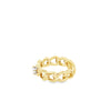 Yellow 18 Karat Versace Medusa Chain Ring With Diamond Estate Jewelry