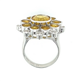 Estate Yellow Sapphire Daisy Ring