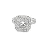 Lady's White 18 Karat Double Halo Ring