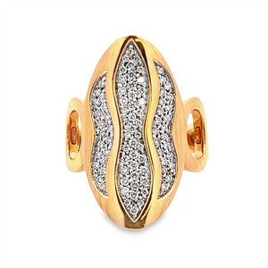 Estate Gold Pave Diamond Diamond Ring
