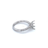 Lady's White 18 Karat Cross Basket Semi-Mount Ring