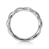 Lady's White 14K Satin Twist Wedding/Anniversary Ring With 39 0.20TW R
