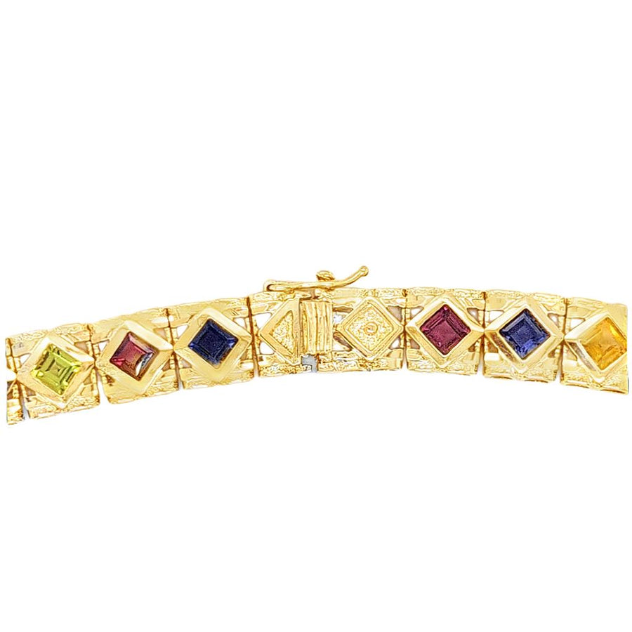 Geometric Multi-Gem Necklace