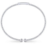 Gabriel & Co Lady's Double Diamond Bar Bujukan Bead Bangle Bracelet