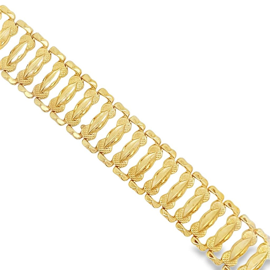 Estate Diamond Cut Fancy Tubular Link Bracelet