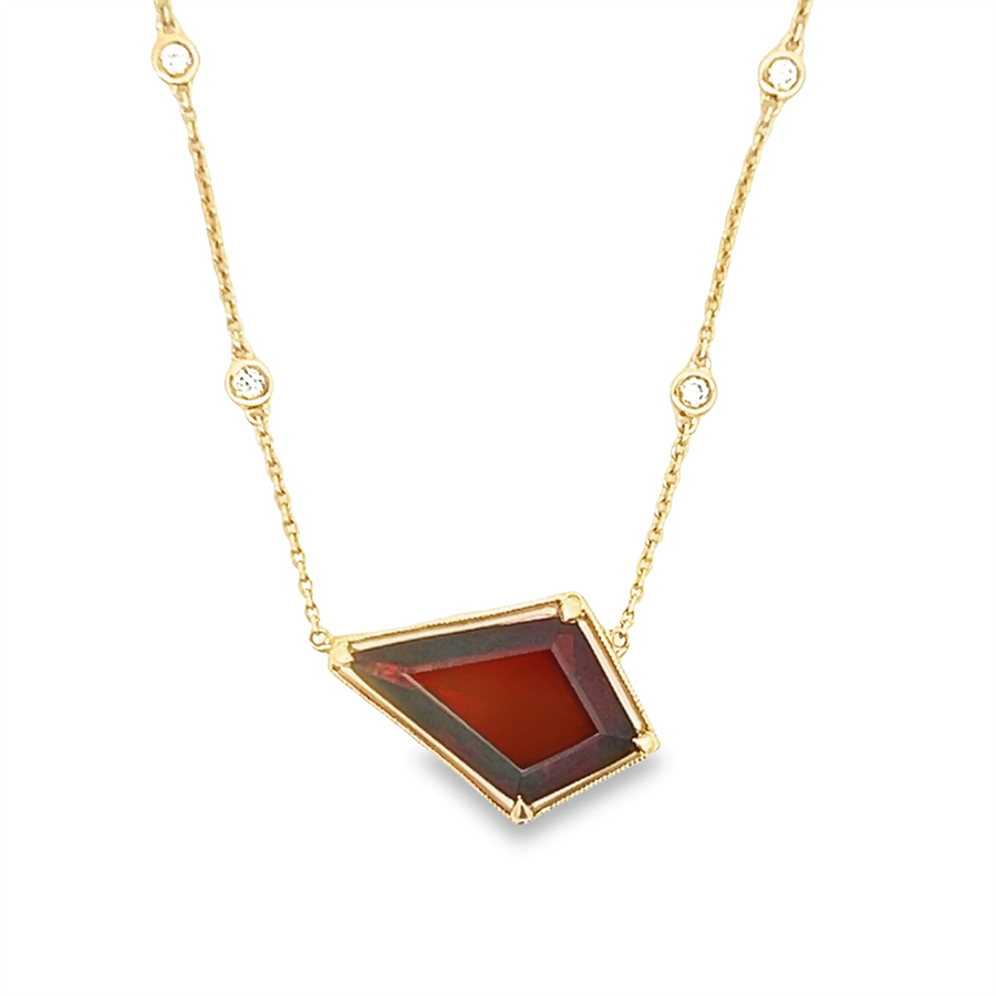 Lady's Yellow 14 Karat Milgrain Custom Necklace