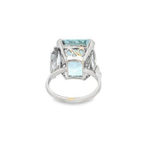 Estate Emerald Cut Aquamarine Solitaire Fashion Ring