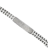 Sterling Silver David Yurman Double Box Link Id Diamond Bracelet Estat