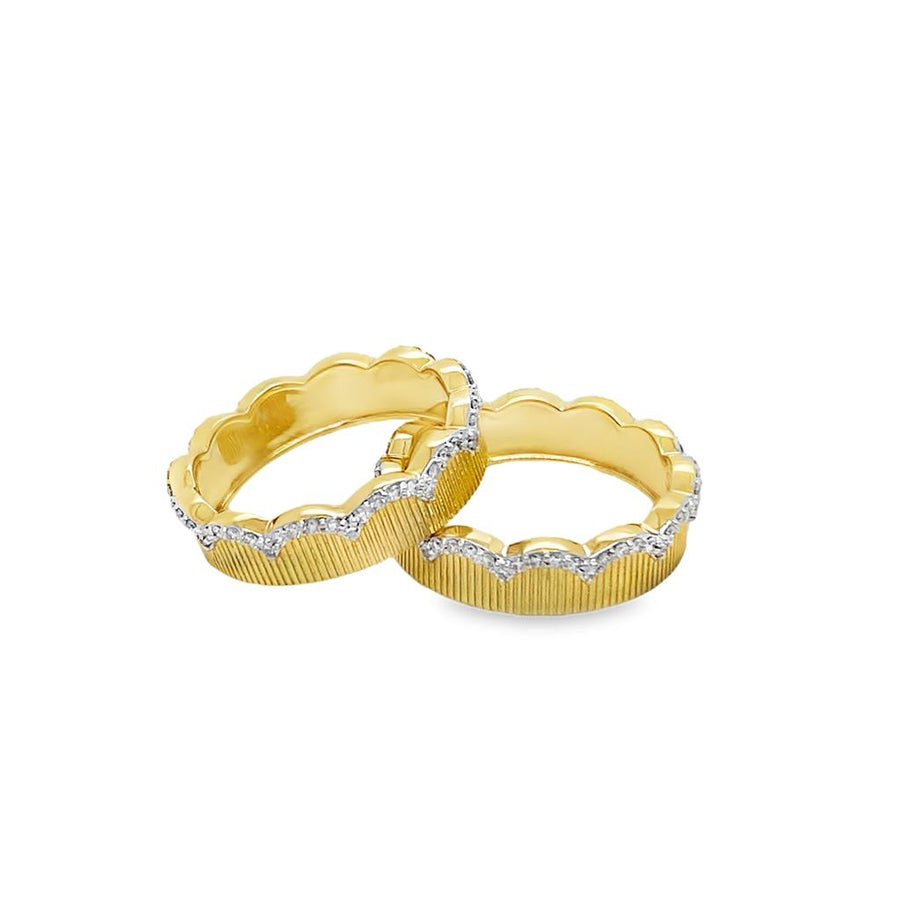 Sloan Street Scalloped Strie Diamond Eternity Guard Rings