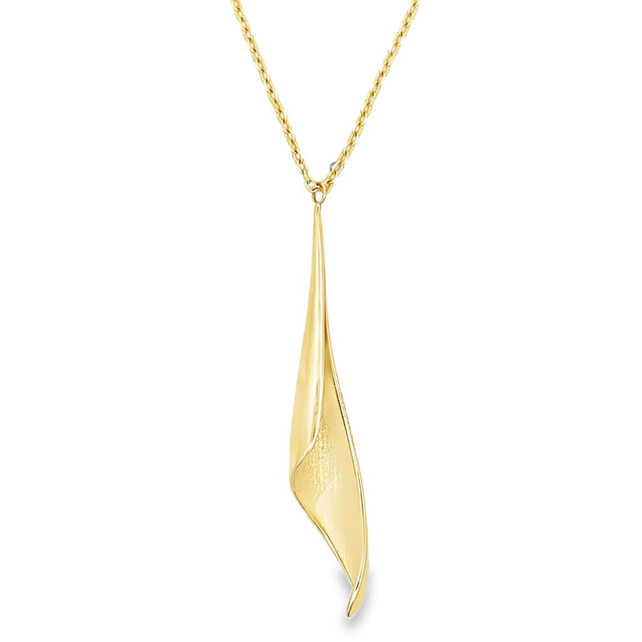Yellow 14 Karat Solid Wavy Twist Pendant Cable Chain Gold Necklaces Ad