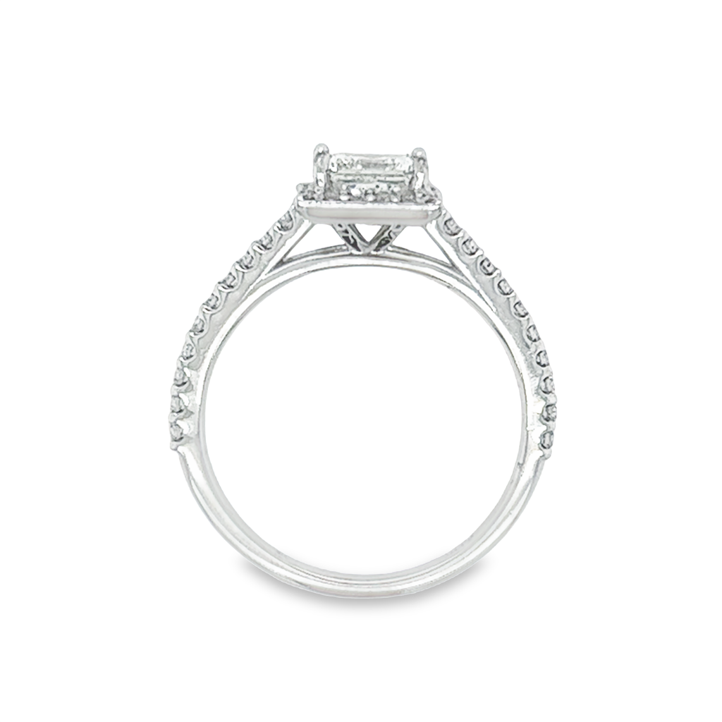 Estate Princess Cut Halo Bridal Set