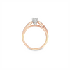 Lady's Rosé/White 18 Karat Milgrain Cathedral Engagement Ring