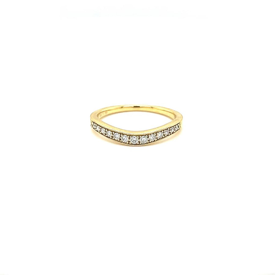 Nelson Graduated Pave Diamond Curved Wedding Band