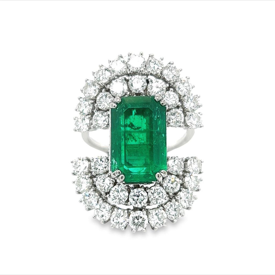 Estate Emerald and Diamond Ring