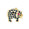 Yellow Polished 18 Karat Wired Elephant Pin/Pendant Estate Jewelry 28=2.70mm Round Sapphires
one 2.70mm Round Ruby
Gram Weight: 2.8