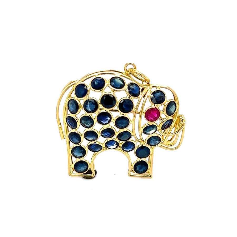 Yellow 18 Karat Wired Elephant Pin/Pendant