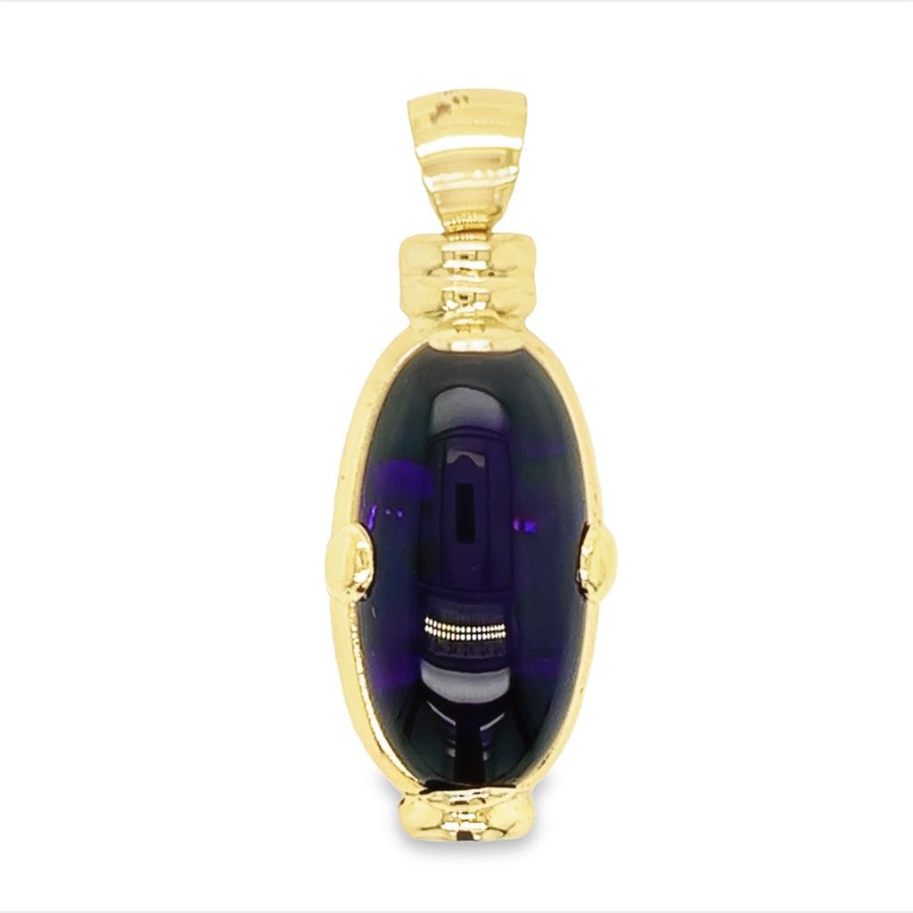 Yellow 14 Karat Oval Amethyst