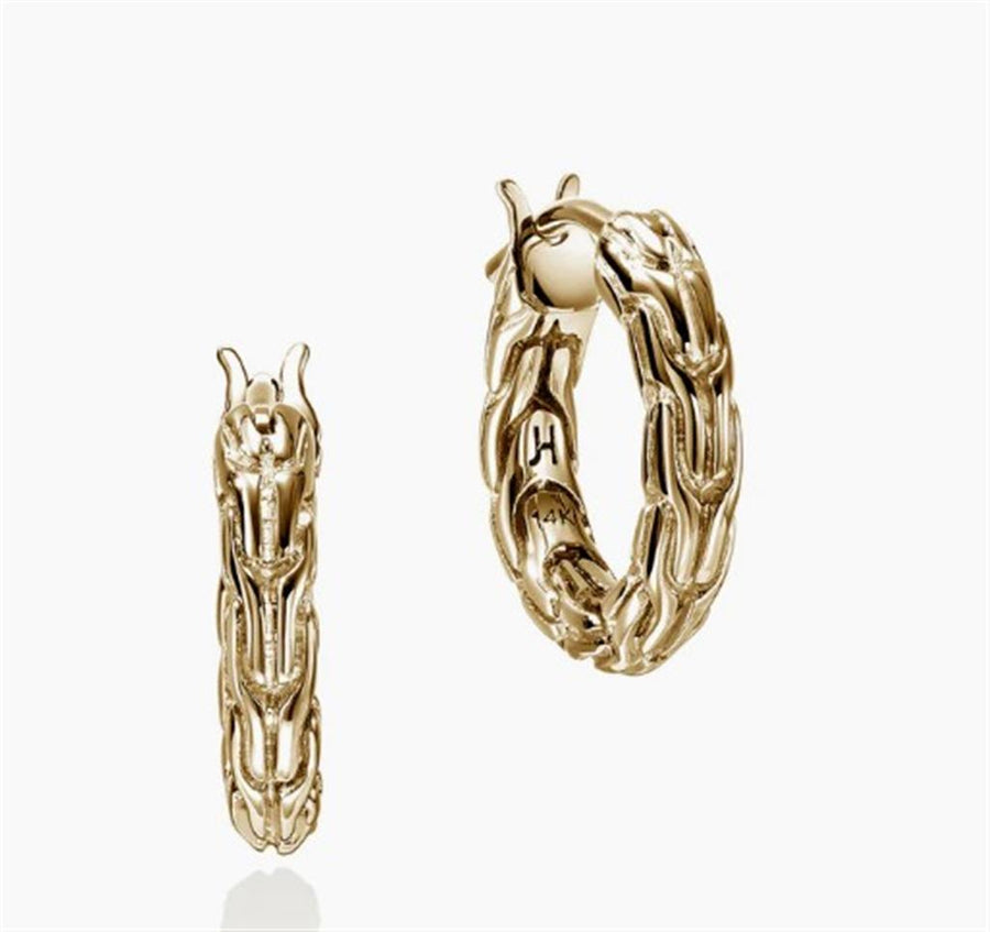 Yellow 14 Karat 14mm Essential Hoop Earrings John Hardy Jewelry Type: