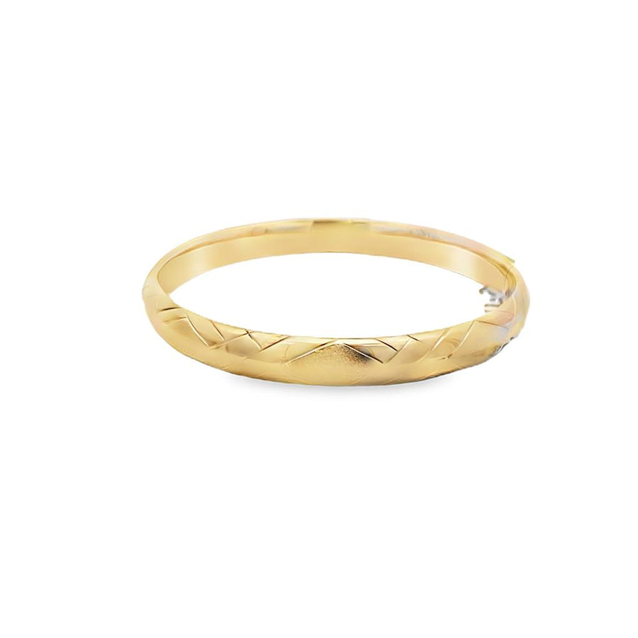 Yellow 14 Karat Polished/Satin 8.4mm Polished/Satin Bangle Bracelet Wi