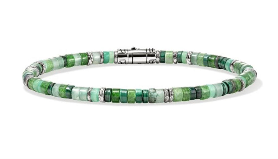 Sterling Silver Limited Edition 4mm Heishi Bracelet John Hardy, Size M