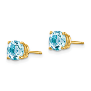 Quality Gold 14k Aquamarine Earrings