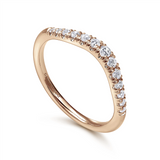 Gabriel & Co. Annecy - Curved-14K Rose Gold Diamond Anniversary Band - 0.23 ct