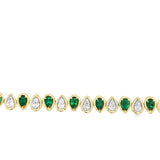 Yellow 14 Karat Pear Bezel Tennis Bracelet Length 7.5 27 = 1.662tw Pea